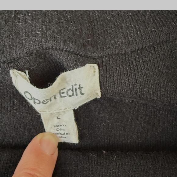 Open Edit Women's Black Off the Shoulder Knit Tunic Sweater sz L - Picture 5 of 5